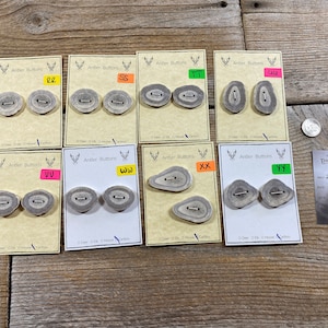 Caribou Antler Buttons - Extra Large Buttons - Choice of Card - Lot No. BC220127-RR-YY