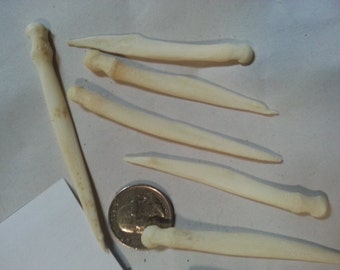 Mule Deer Needle Bones - Real Bones - Undrilled - 5 Assorted Pieces - Stock No. 1-15