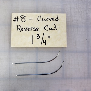 Glovers Needle 2 Pk - #8 x 1 3/4&quot; Curved - Leather and Fur Sewing Needle -Stock Needle No. 6