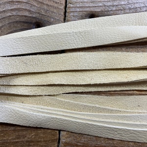 12mm Smoke Deer Buckskin Laces - 1/2 Inch Wide - Straight Cut - Stock No. STRLACE