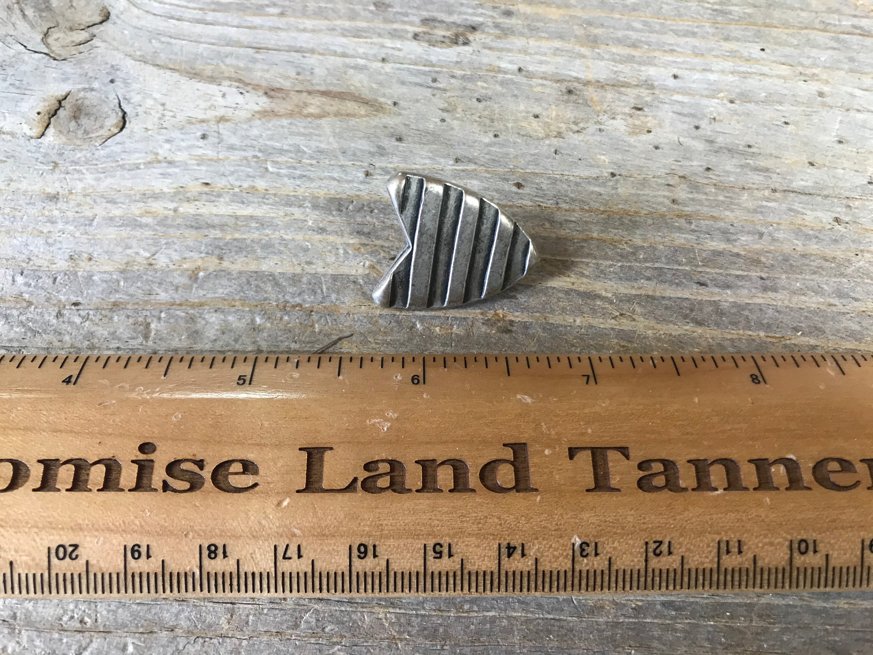 Silver Tone Belt Tip - .75 Inch Belt - Leather Hardware - Stock No. BUCKLE #12