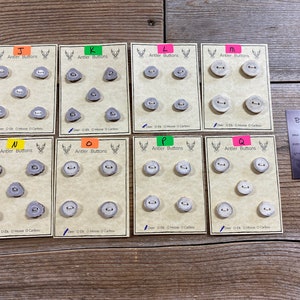 Deer Antler Buttons - Small Buttons - Choice of Card - Lot No. BC220705 J-Q