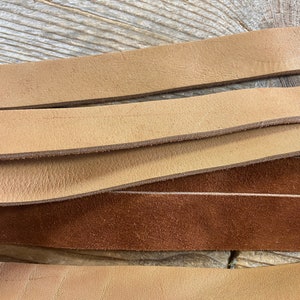 Buckskin Lace - Heavy Saddle Cow Leather - 3/4, 7/8, and 1 Inch Wide - Straight Cut - Stock No. COWTHICK