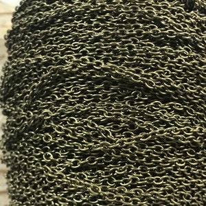 Brass Tone Bulk Chain - Cut To Order - 2mm - Stock No. CHAIN-1