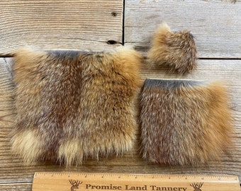Red Fox Hair on Hide Piece - Choice of Size - Stock No. FUR-50