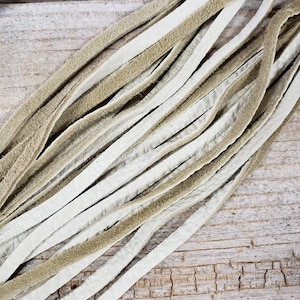 3mm Smoke Deer Buckskin Laces - 1/8 Inch Wide - Straight Cut Stock No. STRLACE