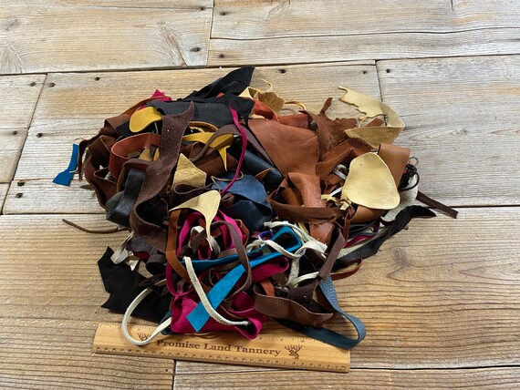 Embossed Leather Pieces - 1 Pound Bag of Scraps & Remnants for