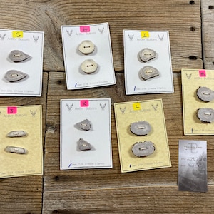 Deer Antler Buttons - Medium-Extra Large - Choice of Card - Lot No. BC210907-G to M