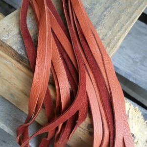 6mm Rust Deer Buckskin Laces - 1/4 Inch Wide Straight Cut Stock No. STRLACE