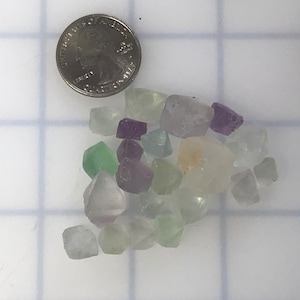Fluorite Octahedrons - Bag of 20 Pieces - Stock No. FLU20