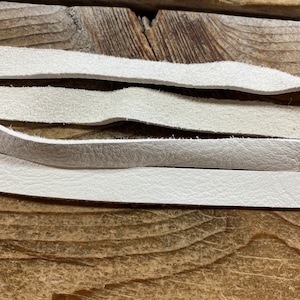 1/2&quot; White Elk Buckskin Laces 2 pieces - 46-55&quot; Long - Straight Cut - Stock No. LSL037