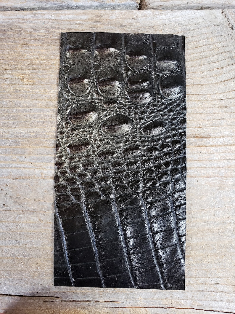 Alligator Leather - Embossed Cowhide - Dragon Scale or Gator Print - CUT to Order Bronze