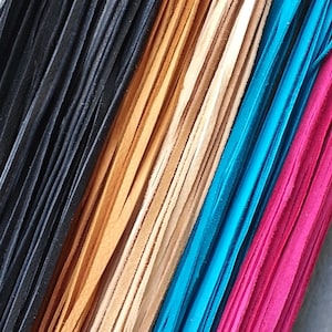 Straight Cut Deer Buckskin Laces - 1/8 Inch 3mm Wide - Choice of Leather Color - Stock Lace