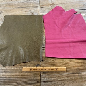 Lot of 2 Large Assorted Leather Remnants - Lot No. 220714-AAA
