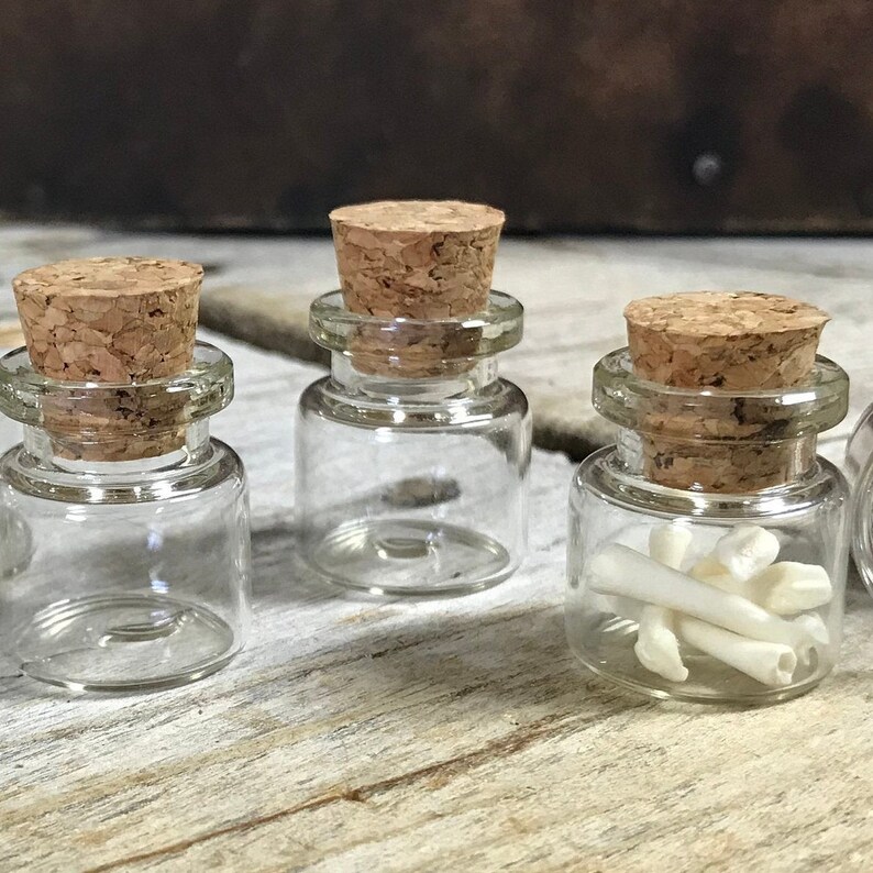 Empty Tiny Jar Size #9 Corked Glass Vial Stock No 1 x 78