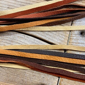 Assortment of 1/4" Straight Cut Assorted Leather Lacing - 9 Pieces - Lot No. 220224-AA