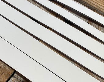 White Designer Latigo Straps - 6-7 Ounce - 12 Inches Long - 1/2 3/4 or 1 Inch Wide - Machine Cut- Bag Handles - Stock No. LSL111