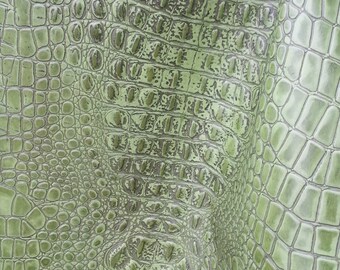 Lime Alligator - Embossed Cowhide - Green Dragon Scale -  CUT to Order - Stock No. L-LIMEGATOR