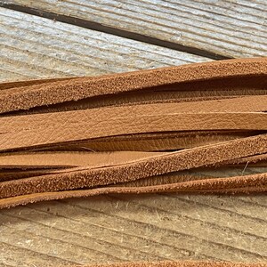 72&quot; Long Cinnamon 1/4 Inch Wide Cow Leather - Straight Cut Laces - Lot No. 221215-BBB