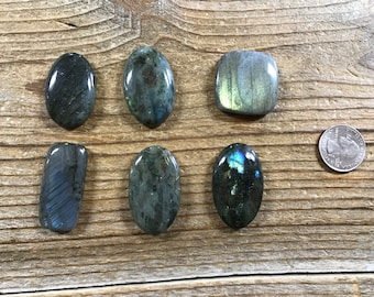 Labradorite - Large Oval Rectangle Round Cabochons - Choice of Piece - Lot No. 210129 G-L