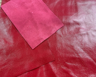 Red Lambskin Buckskin - Your Choice of Size - Ultra Soft Thin Leather Stock