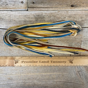 Assorted Straight Cut Leather Lacing - Mixed Species - Machine Cut - Lot No. 210414-L