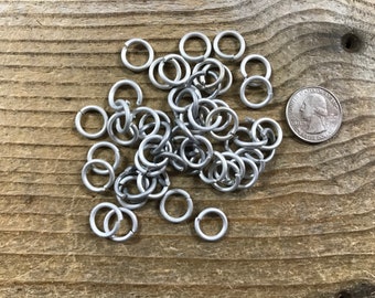 Aluminum Jump Rings - Etched Aluminum  3/8 Inch x 14 Guage - Bag of 50 - Stock No. BUCKLE-49