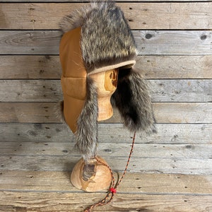 Oversized Raccoon Trapper Hat Women, Fluffy Aviator Hat, Fur