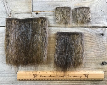 Nutria Hair On Hide Piece - Choice of Size - Stock No. FUR-43