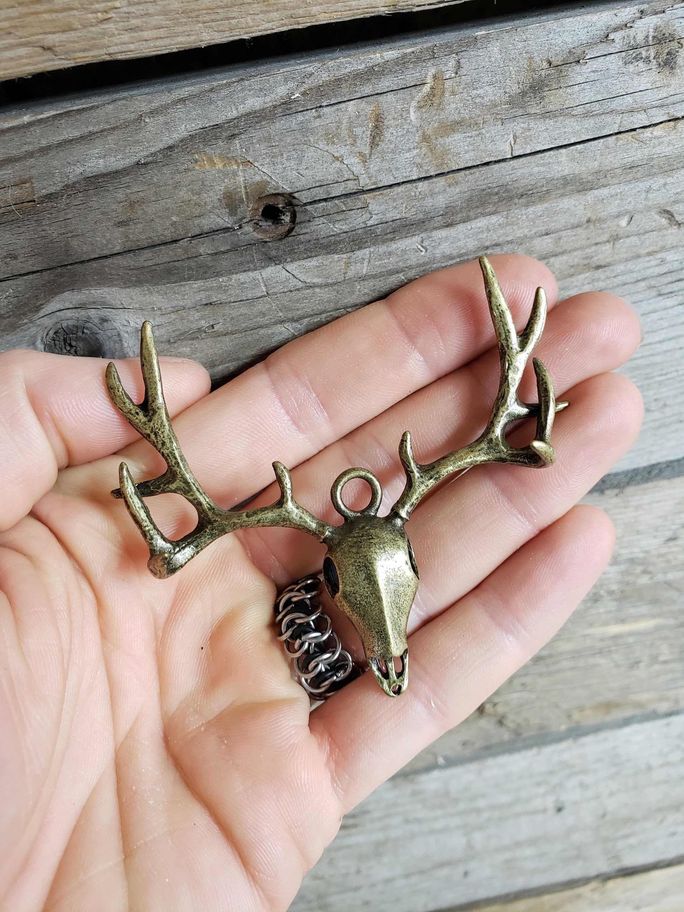 Mule Deer Skull Charm Thin Profile 
