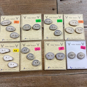 Deer Antler Buttons - Extra Large Buttons - Choice of Card - Lot No. BC220706- JJ-QQ