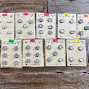 Deer Antler Buttons - Small Buttons - Choice of Card - Lot No. BC220705 A-I