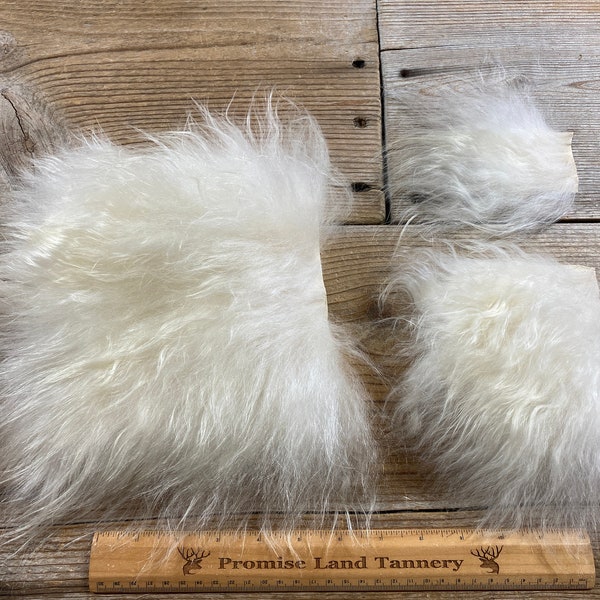 Angora Goat Hair on Hide Piece - Choice of Size - Stock No. FUR-48