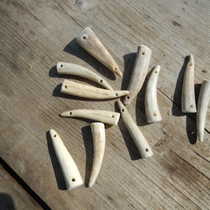 Link Drilled Antler Tips or Points for Bracelets Etc- 5 Assorted Pieces- PICK Your SIZE