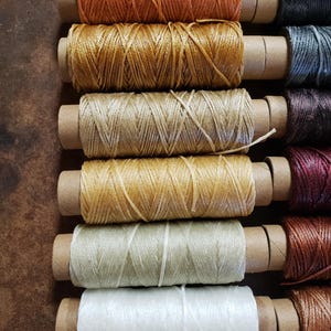 Heavy Flat Waxed Thread - 98 Ft/30m Spool - Choice of Color- Leather Sewing Thread - Stock No. THREAD image 2