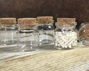 Corked Glass Vial - Empty - 1 1/2" x 1 7/16" - 20ml - Tiny Jar - Stock No. Size #12