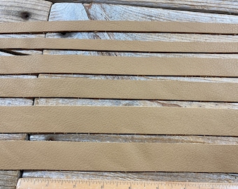 Camel Alpha Cowhide Leather Straps - 2.5-3 Ounce - 15 Inches Long - 1/2 3/4 or 1 Inch Wide - Machine Cut - Bag Handles - Stock No. LSL123