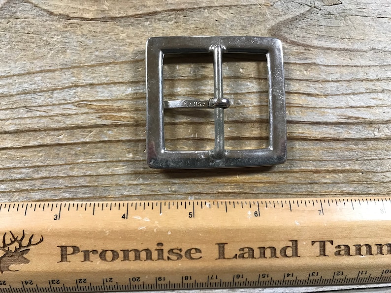 BUCKLE #9 1.5 Inch Belt Square Chrome Belt Buckle Leather Hardware Stock No