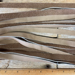 Bulk Lot Clay Brown Cow Lacing  - 1/2&quot; - Straight Cut - Lot No. 210613-UUU