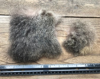 Australian Possum Hair On Hide Piece - Choice of Size - Stock No. FUR-16