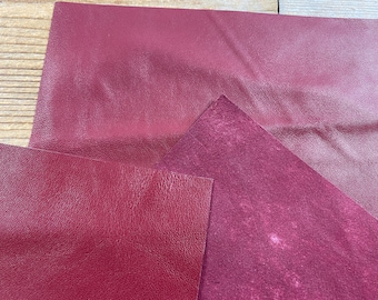 Raspberry Lambskin Buckskin - Your Choice of Size - Ultra Soft Thin Leather Stock