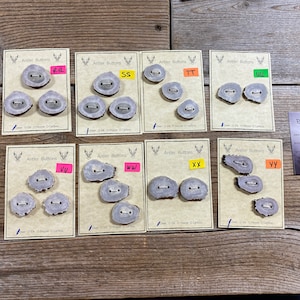 Deer Antler Buttons - Extra Large Buttons - Choice of Card - Lot No. BC220706- RR-YY