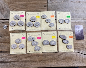 Deer Antler Buttons - Extra Large Buttons - Choice of Card - Lot No. BC220706- RR-YY
