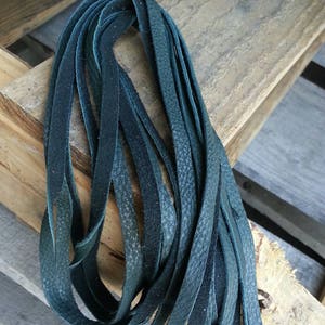 6mm Forest Green Deer Buckskin Laces - 1/4 Inch Wide Straight Cut Stock No. STRLACE
