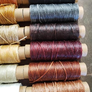 Heavy Flat Waxed Thread - 98 Ft/30m Spool - Choice of Color- Leather Sewing Thread - Stock No. THREAD image 3