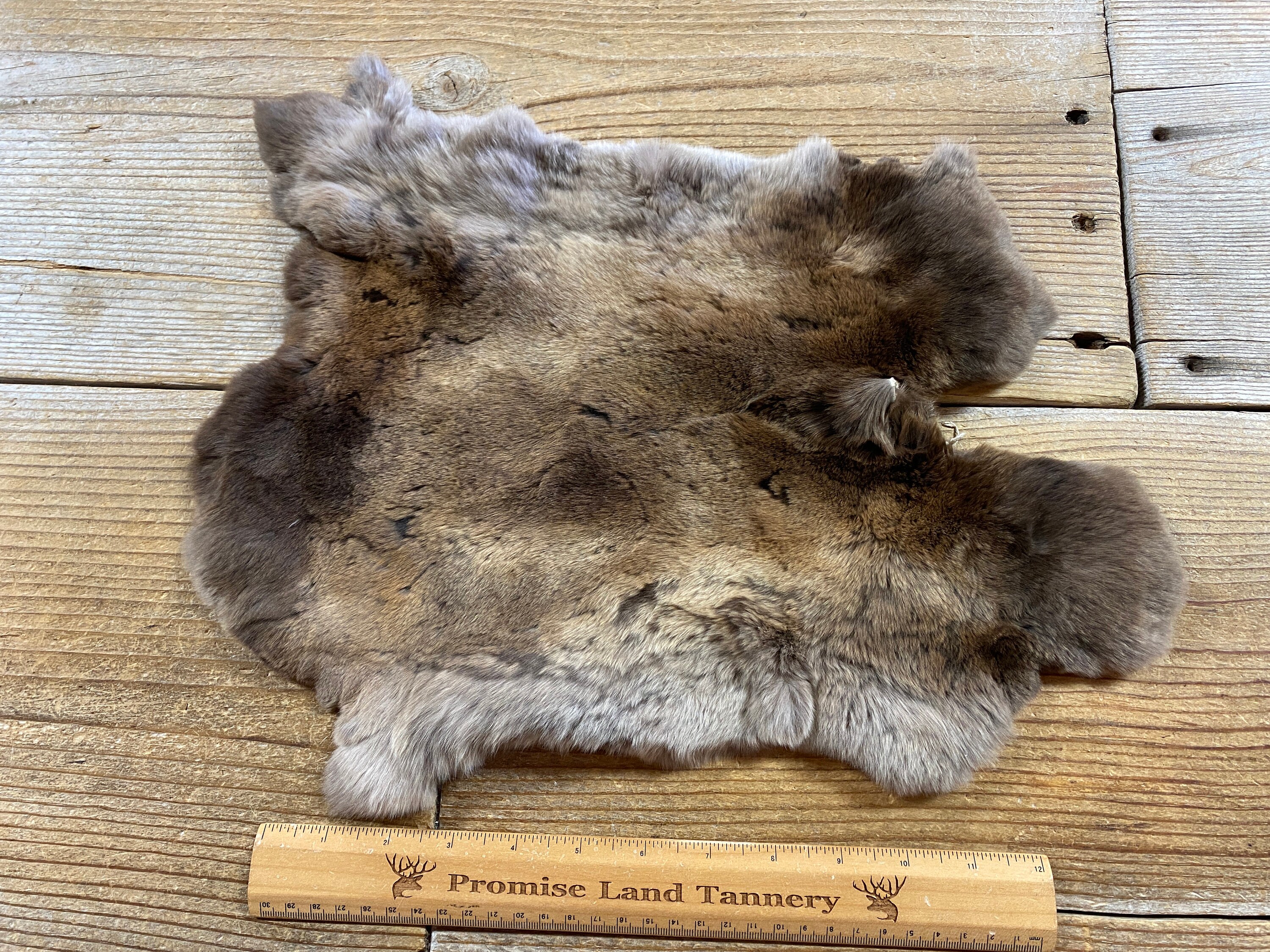 Rabbit Rolled Pelt with fur