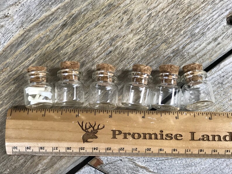 Empty Tiny Jar Size #9 Corked Glass Vial Stock No 1 x 78