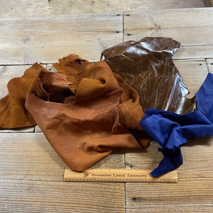 Select Leather Pieces - Medium Buckskin and Upholstery type - Lot No. 220929-OO