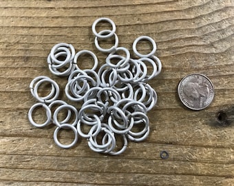 Aluminum Jump Rings - Etched Aluminum - 7/16 Inch x 14 Guage - Bag of 50 - Stock No. BUCKLE-50