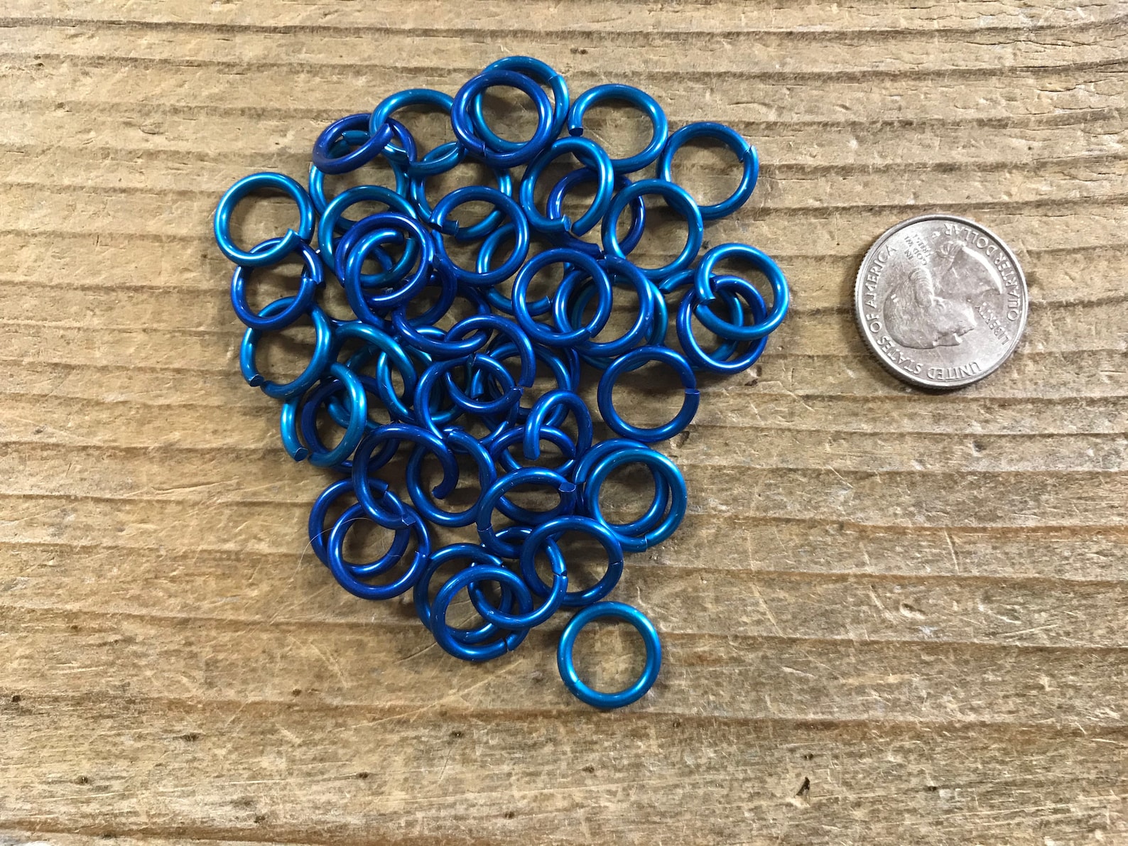 Anodized Aluminum Jump Rings Blue 3/8 Inch x 14 Guage Etsy